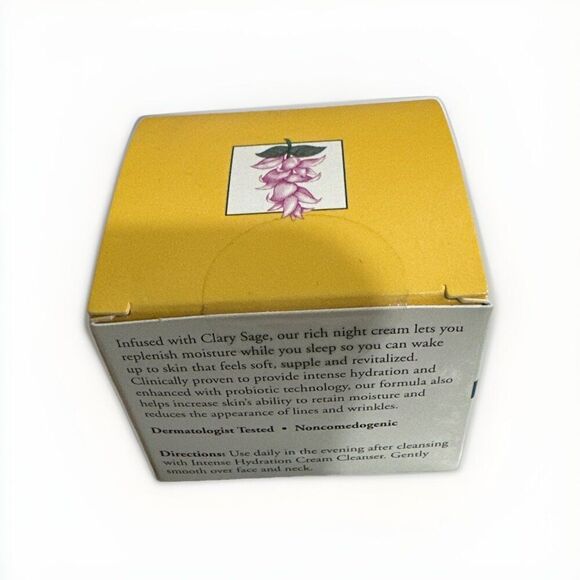 Burt’s Bees Night Cream Intense Hydration Clary Sage 1.8 oz Sealed - Picture 2 of 2